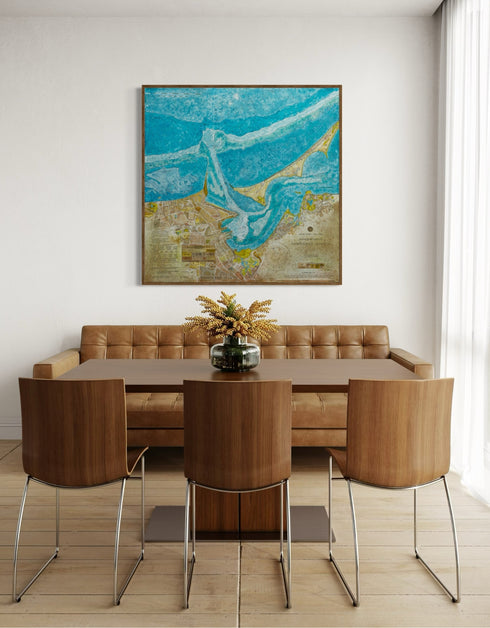 Nantucket Harbor Nautical Chart | Framed Giclee Print on Canvas